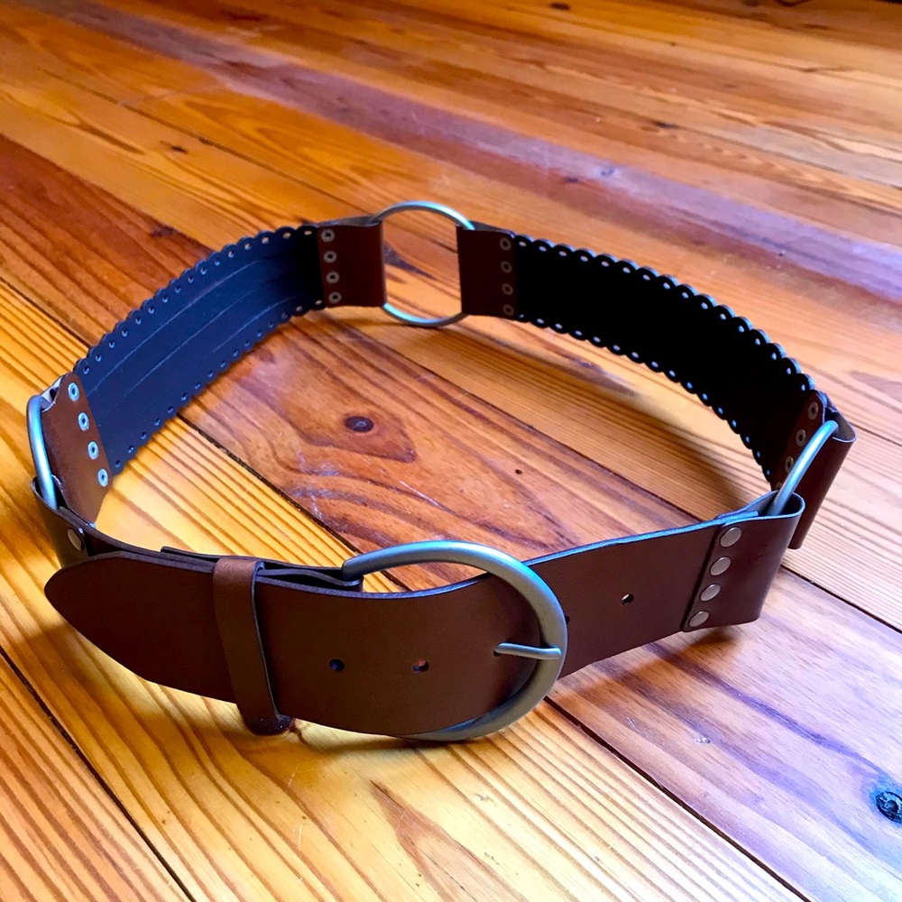 Genuine Bonded Leather Tan Accent Belt, L, NWOT